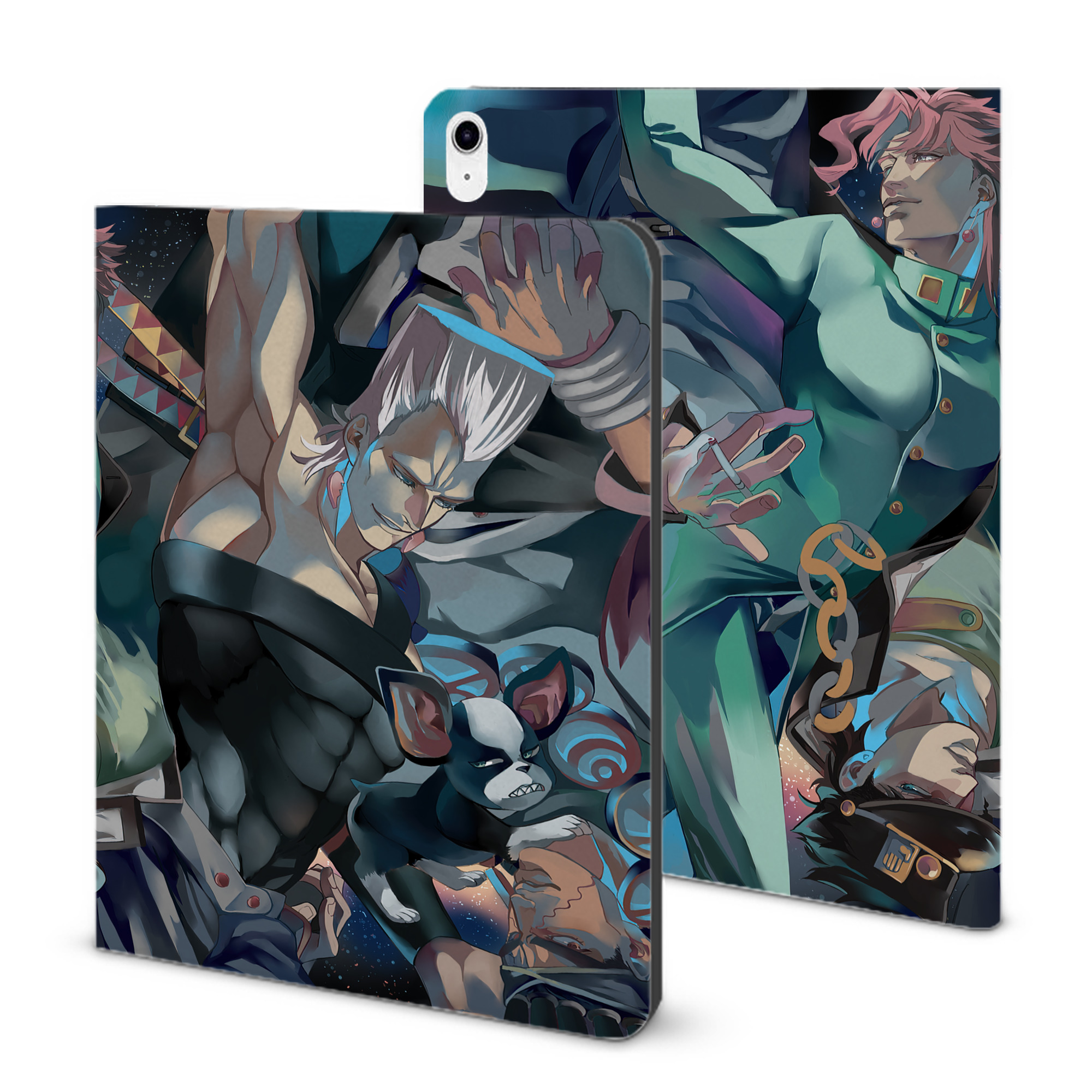 （画像用） ジョジョの奇妙な冒険 JoJo's Bizarre Adventure IPad ケース ブック型 PUレザー TPU 耐衝撃 軽量 薄型 ペン収納なし 全面保護 IPad 各モデル対応